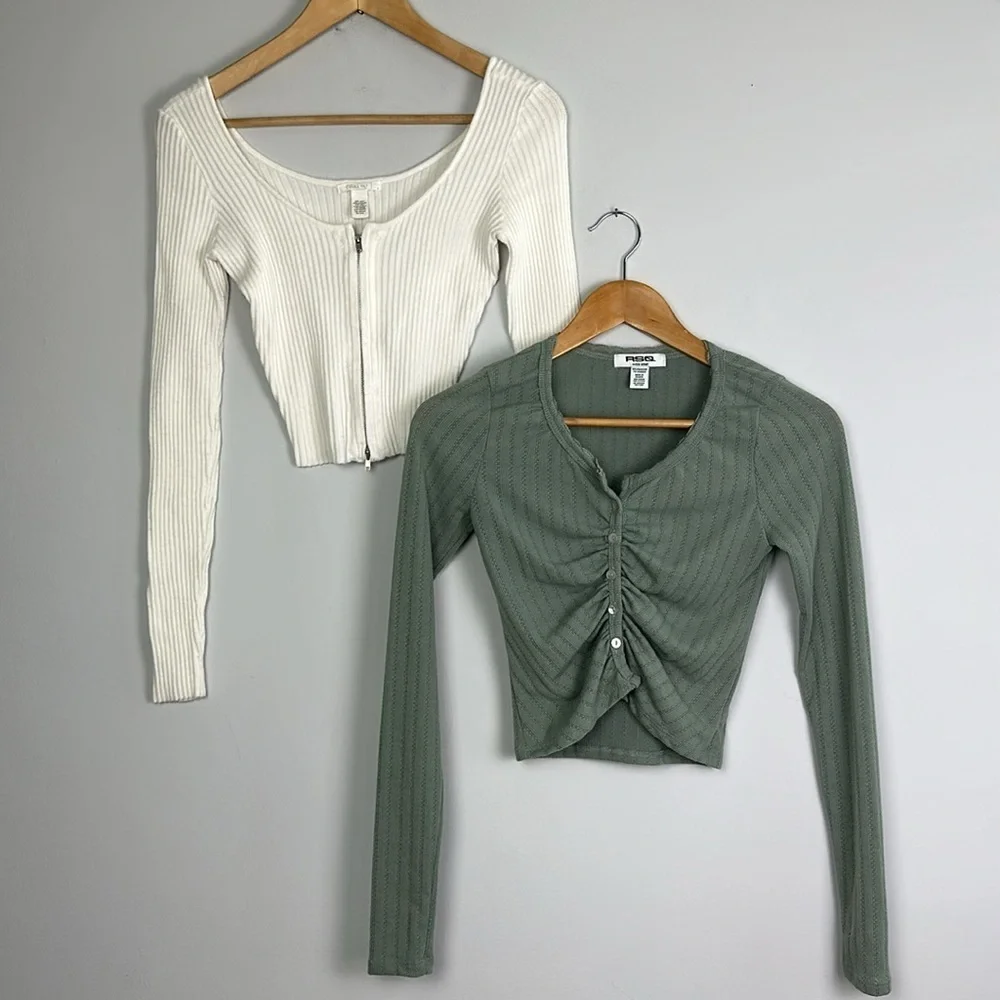 RSQ & Full Tilt Bundle Long Sleeve Sweater T-Shirt Bundle XS/S Cropped Top Basic